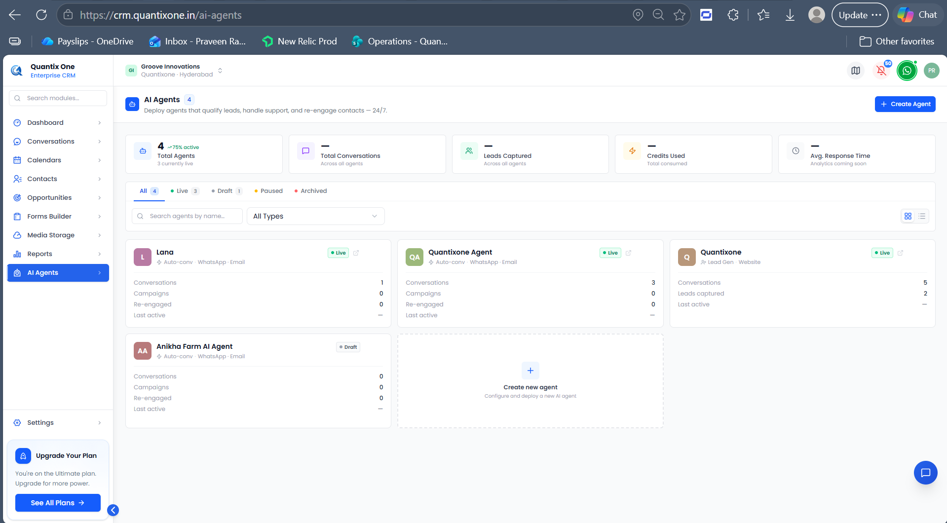 AI Agents overview page