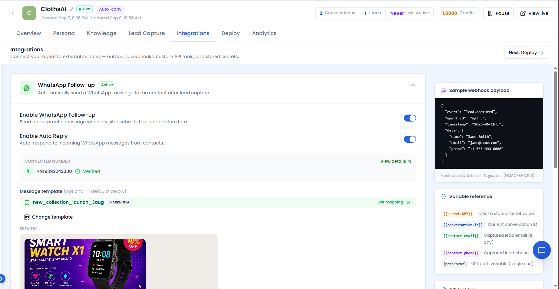 CRM Actions toggles