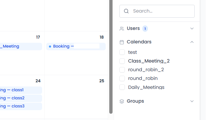 Appointments tab showing a table of appointments
