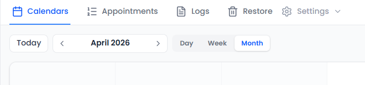 Pagination controls at the bottom of the appointments table