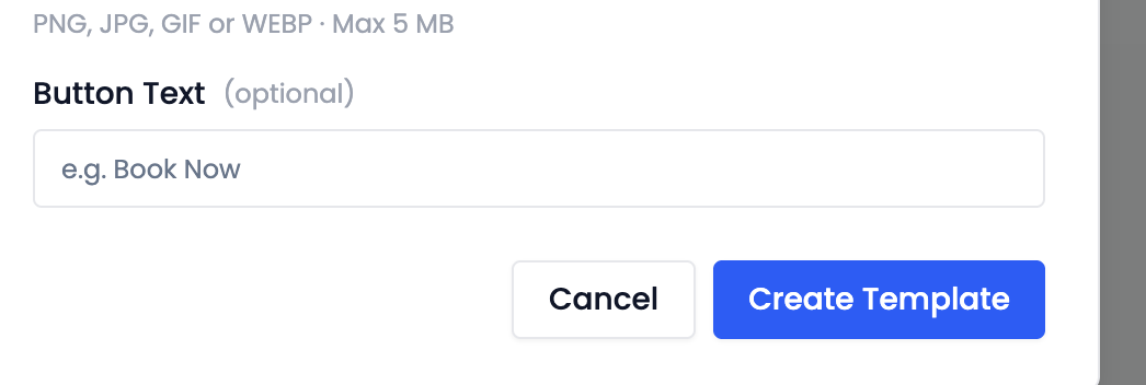 Save button at the bottom of the template form