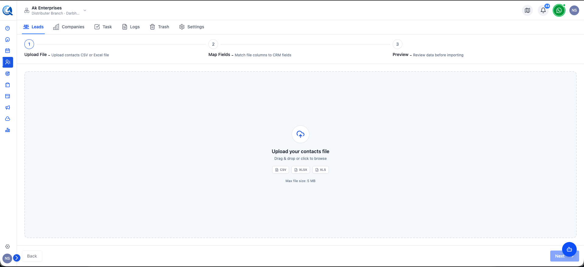 Phase 1: Uploading a file