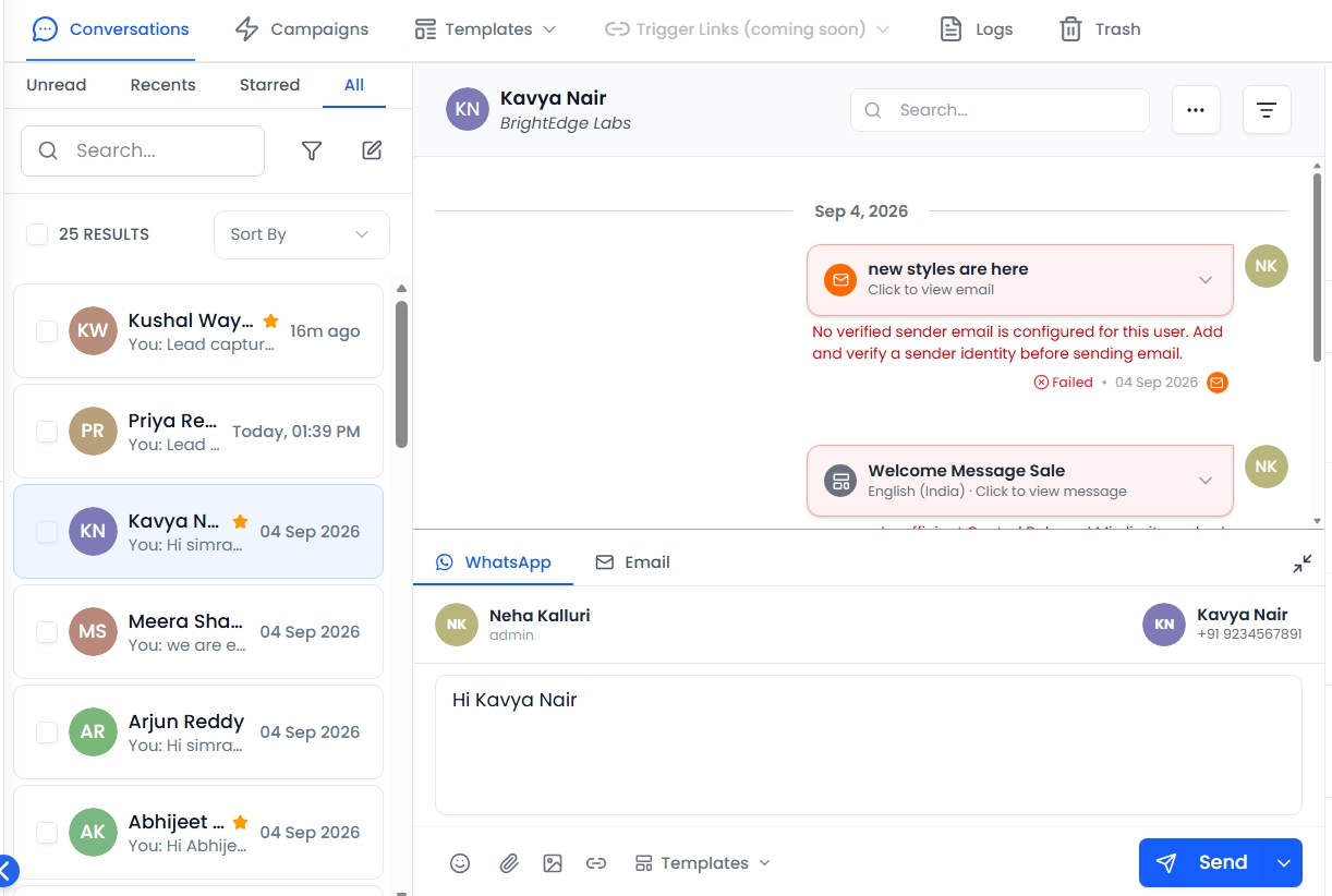 Conversation thread with the message composer at the bottom