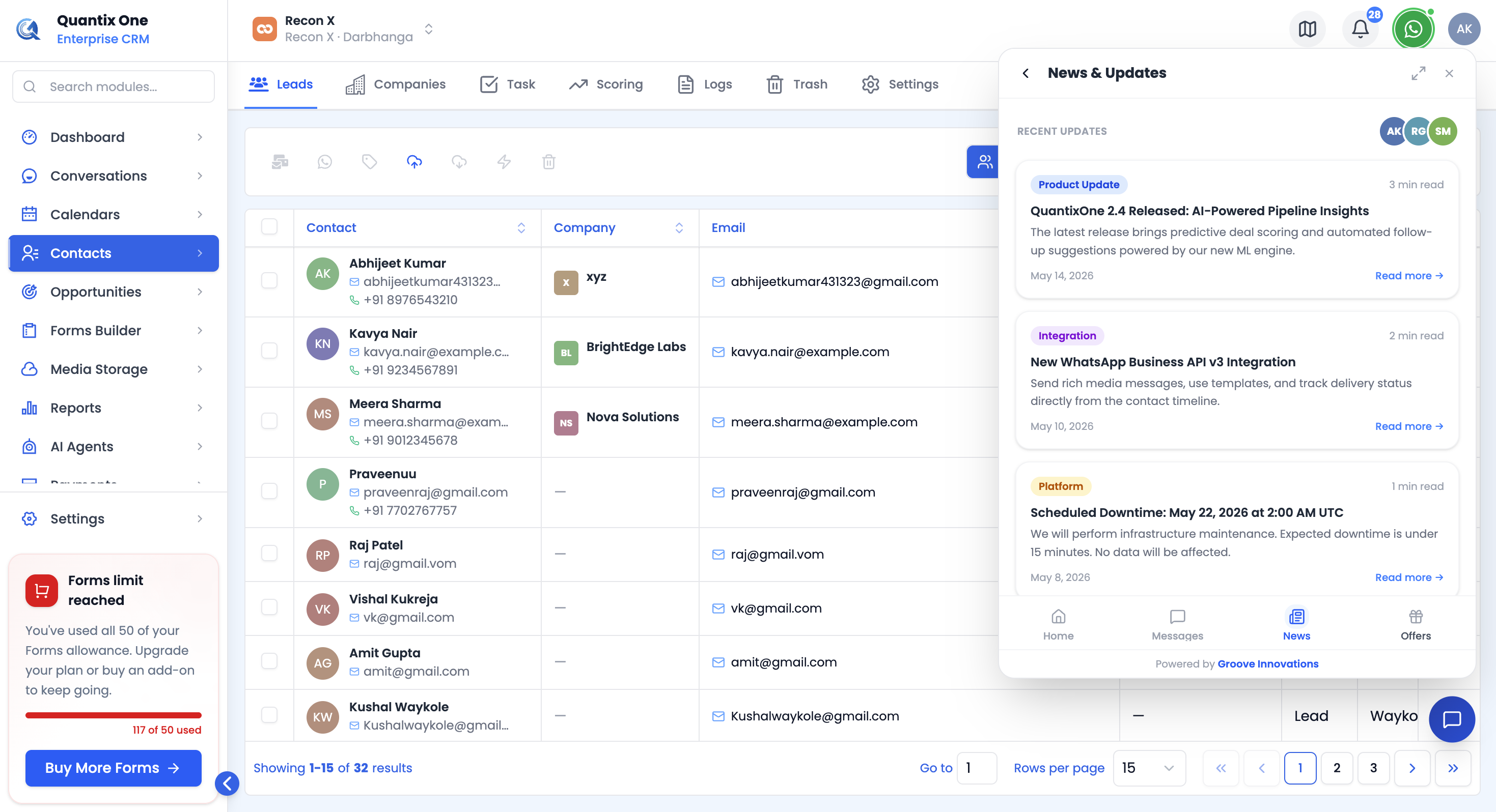 News and Offers tabs