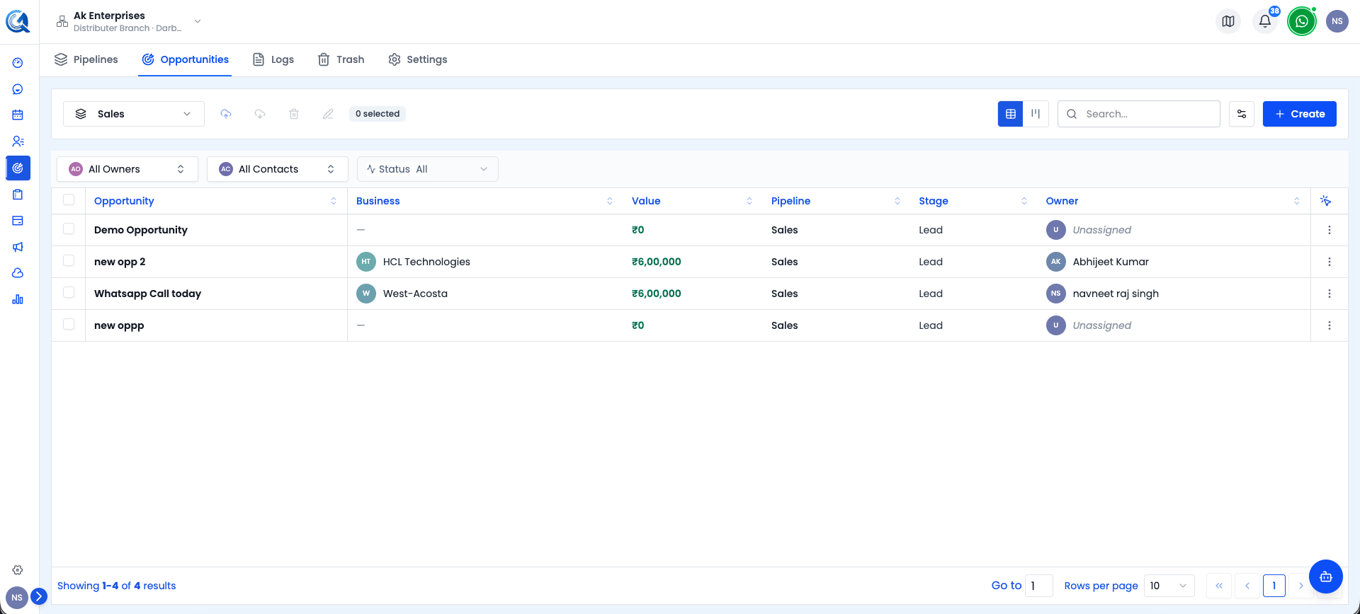 Deal detail page showing all deal information