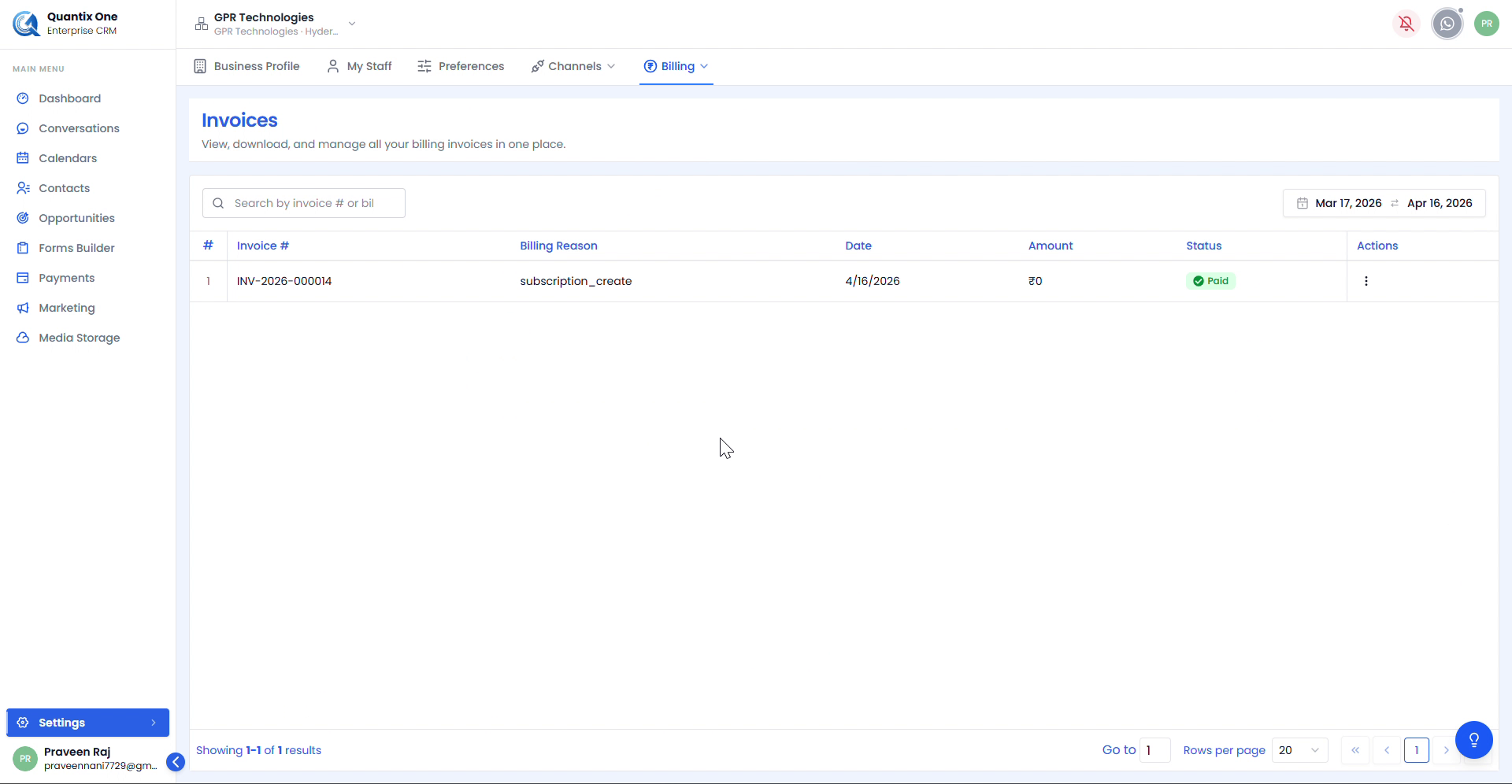 Billing – Invoices